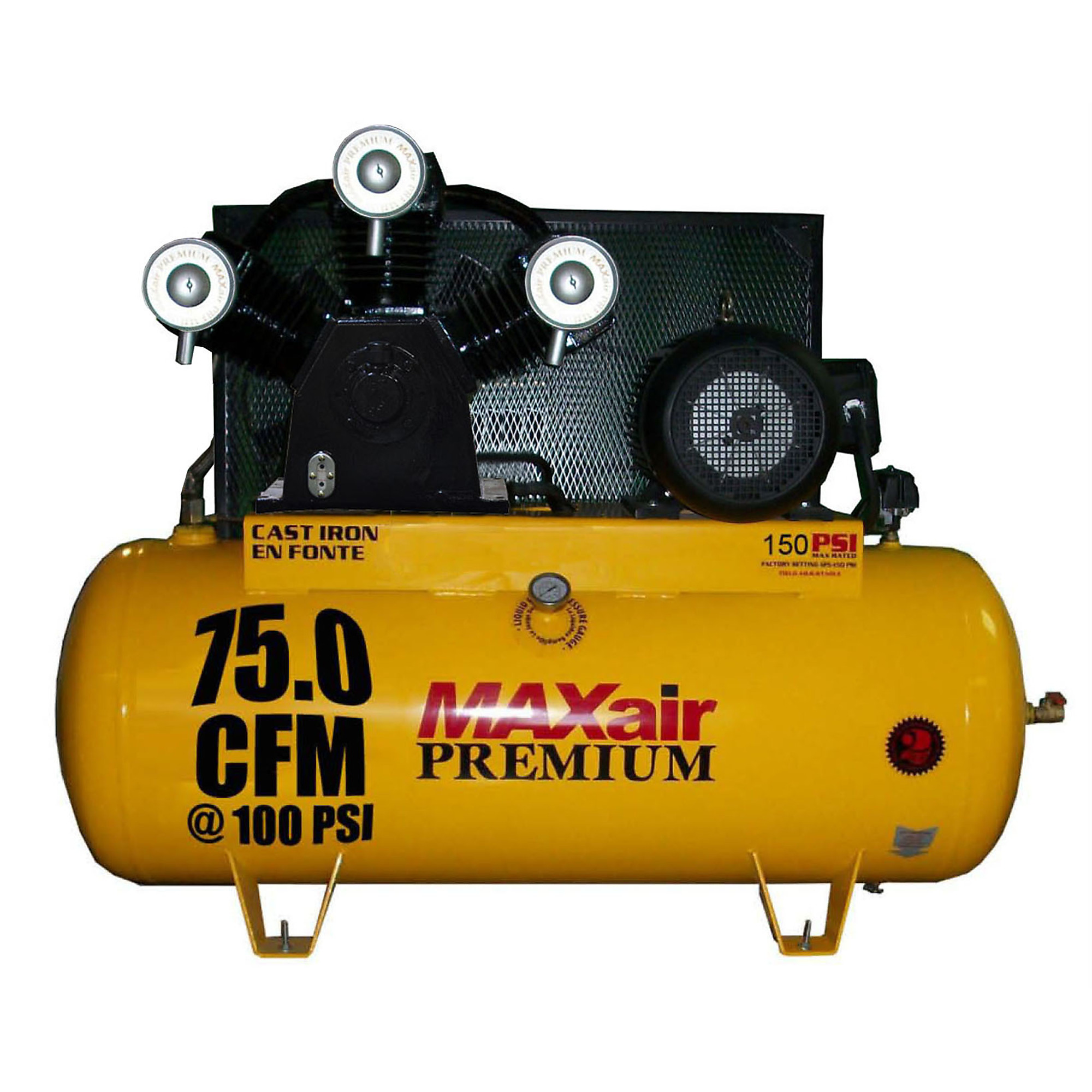 MAXair Premium Air Compressor - 75 CFM, 120-Gallon Tank, 20 HP, 170 PSI, Model# C205120H1-CS575-MAP